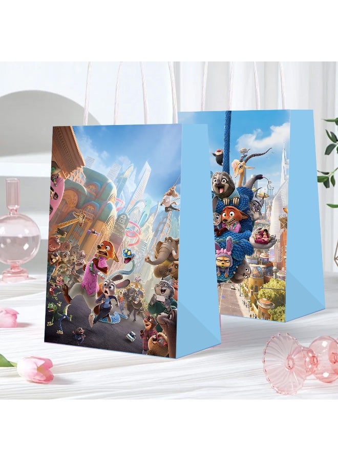 12 PCS Kraft Paper Bags with Handle 20 Pieces set 15x21x8 cm Small Size, Zootopia Favor Bags Bulk for Birthday, Wedding, Retail, Gift Bags - Image 5